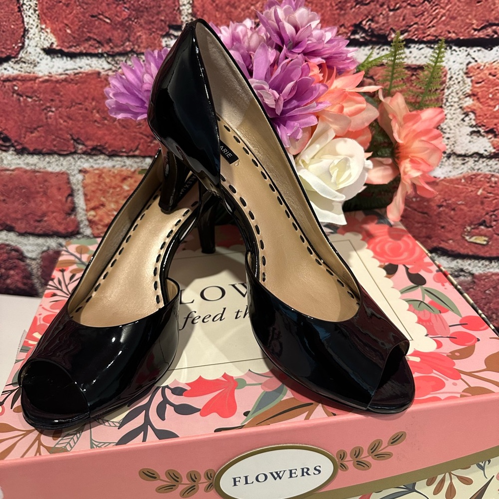 Elegant Black Peep-Toe Heels